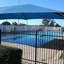 Swimming pool to cool down after studying hard