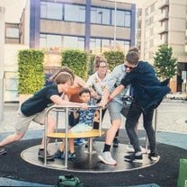 Stopped at a playground when we first got to Dublin