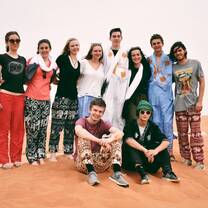 one of many group pictures taken