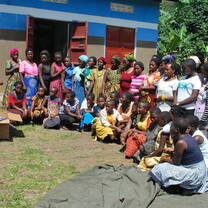 REDU- women receiving some reusable sanitary pads after the training