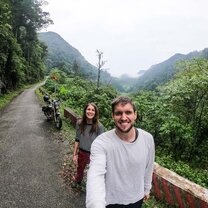 Motorbike travels. Eddie and I travelling Vietnam by motorbike!
