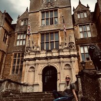 Outside the wroxton Abbey 