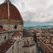 This is a shot of the Duomo from the bell tower next to it.