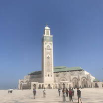 Our view as we walk towards the third largest mosque in the world. 