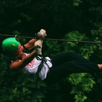 Zip lining! This was taken when we went zip lining on very high wires!!