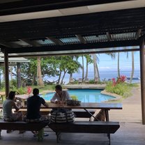 The social area of the hostel. 