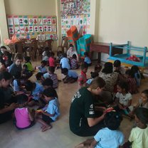 Teaching younger kids during the morning session