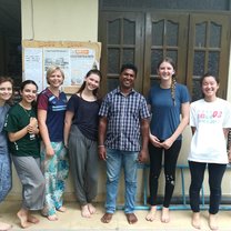 All the volunteers with our driver at the school