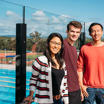 Students at Gold Coast campus pool