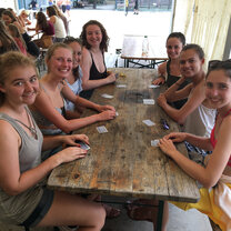 Group meal Abbey Road High School Summer Immersion Program in Cadiz, Spain