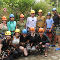 Zipling/ Waterfall Rappelling Group Photo We took this photo before we went on the zip-lining waterfall rapelling excursion.
