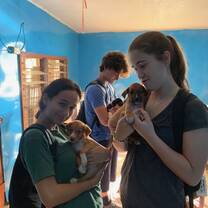 Helping at the animal shelter!