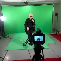 Photo of a promotional video shoot with Elliot Grove, Founder of Raindance Film Festival