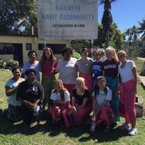 This photo was taken after we made food and then served it at women's shelter.