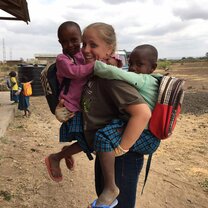 Me with the little kids, they were riding piggyback