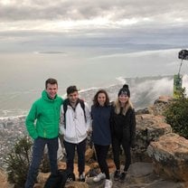 I climbed table mountain with friends on my last day