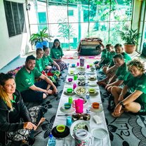 Eating the local food on a culture day trip