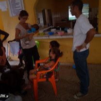 Helping out in the orphanage 