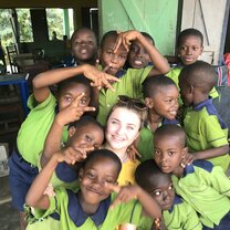 Ghana Volunteer Myself and school children