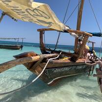 A boat of the coast of Zanzibar.