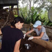 Horses are producing Manure in order to feed California Red Worms of wich we get fertilizer.
