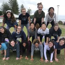 Sometimes you just need to relax with a human pyramid!
