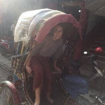 Took a ride in a Rickshaw as part of the Scavenger Hunt