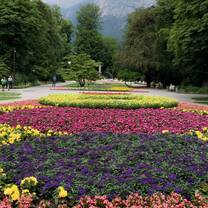I took this picture of the flower beds and mountains outside one of the main spas in the southern Bavarian town of Bad Reichenhall.