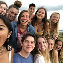 On our last night in Fiji, our group to a spot with beautiful views near the Momi Bay Rustic Pathways Fiji base and spent quality time together on our last night