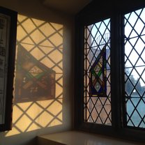 Stained glass inside the Abbey