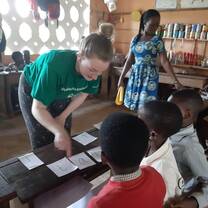 This is a photo of me teaching the class two students. 