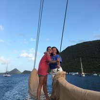 Julia and I on the bow of the Ocean Star