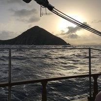 Sunset underway headed towards our next destination