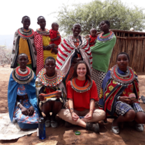 Learning to bead with the Maasai ladies.