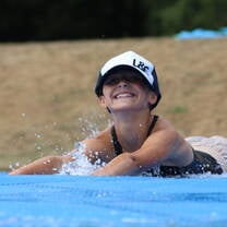 The famous waterslide at L&E World Camp UK