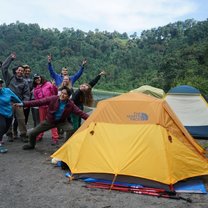 We went camping at Volcan Chicabal. This is only about 20 minutes but bus from my community. 