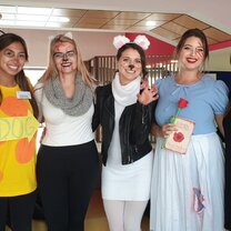 Student teachers prticipating in Halloween activities at school
