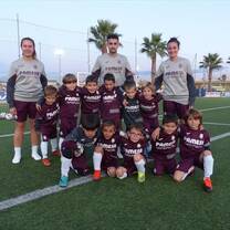 Me with the youth team I coach at Villarreal CF.