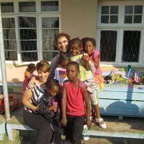 Kids and their teacher.