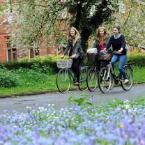 Students bike riding