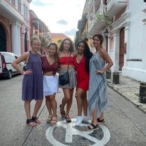 Exploring Cartagena with my new friends.