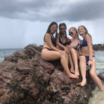 Beautiful beach with new friends