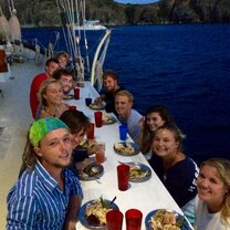 Thanksgiving dinner onboard! Group shot of a Thanksgiving dinner.
