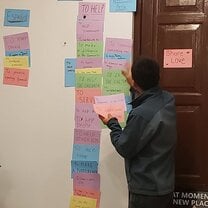 Global Volunteers held an orientation session the first day. Here we are posting our goals.