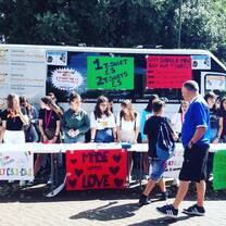 Students at the market