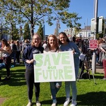 Supporting the climate strike with my two roommates