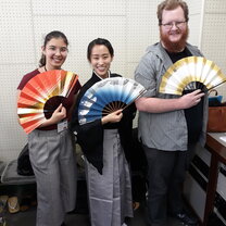 Some of us at a cultural fair in Osaka