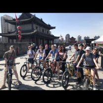 Biking on the city wall