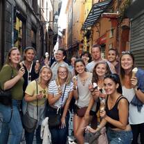 Students enjoying Gelato on excursion in Pisa