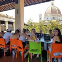 students having class in the shadow of the Duomo
